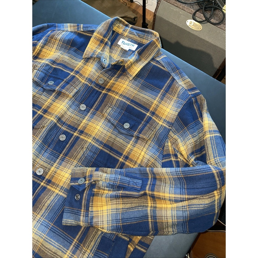 Duluth Trading Co. Long Sleeved Plaid Fleece Lined Snap Shacked Men's XL